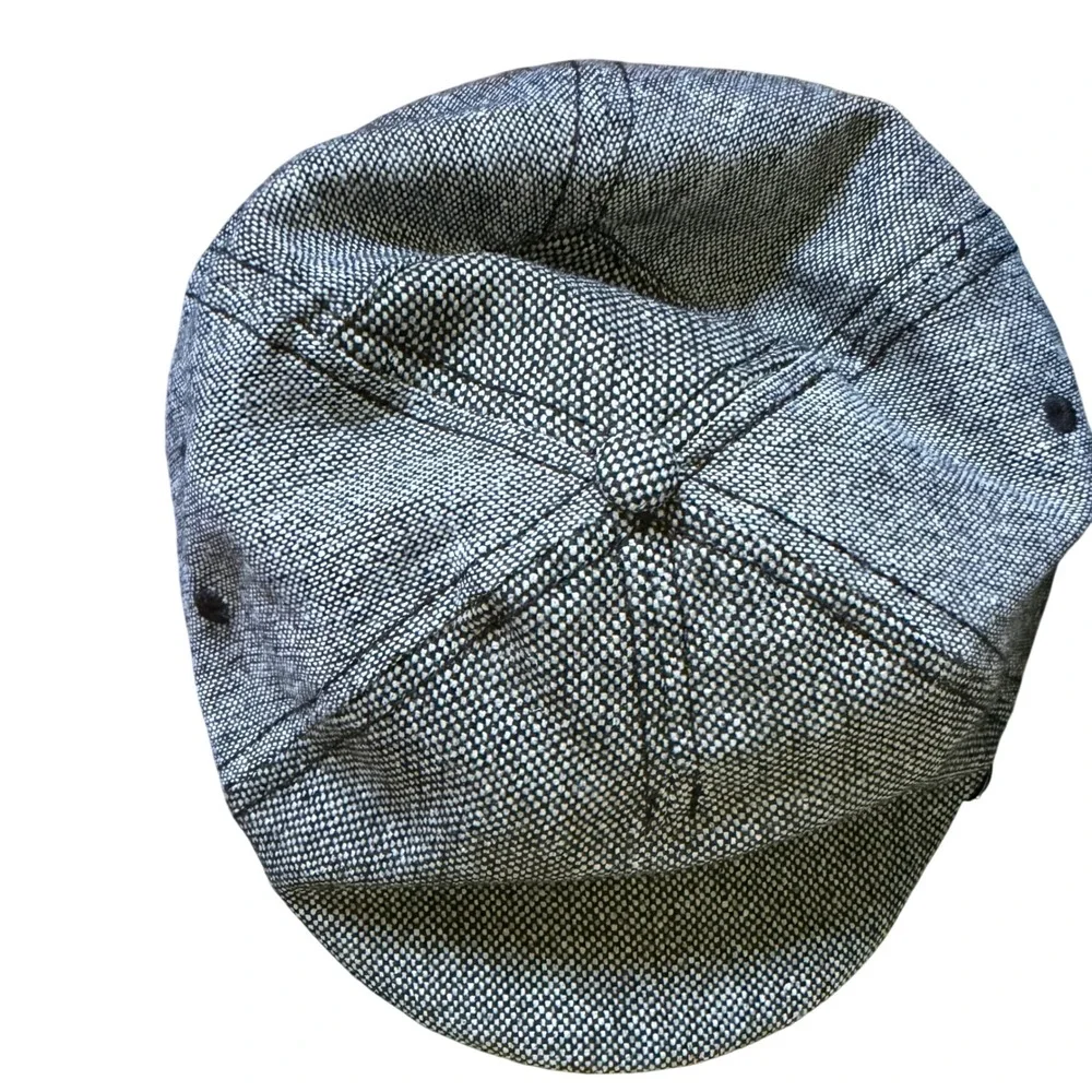Haggar Flat Cap‎ Mens L/XL Grey Tweed Wool Blend Newsboy Driver Hat